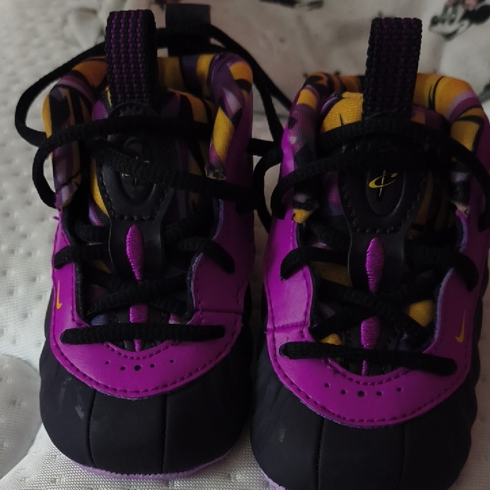Vibrant Purple and Black Kids Sneakers